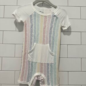 Kyte Baby Rainbow Herringbone Shortall 12-18